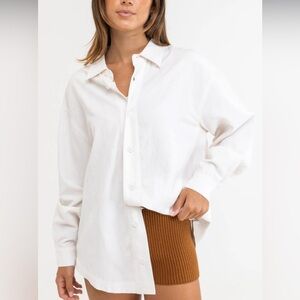 White cotton oversized shirt